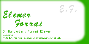 elemer forrai business card